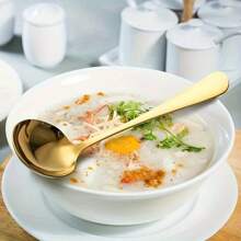 3pcs/Pack High Quality Stainless Steel Thick Long Handled Soup Spoons, Ramen Soup Ladles, Deep Drink Soup Spoons, Large Cooking Spoons, Suitable For Ramen/Soup/Hot Pot/Stirring, Etc. (Silver/Gold, 7.87 Inches)