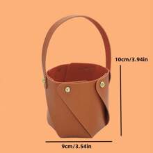 2pcs/6pcs PU Leather Wedding Accessory Handbag, Reusable Wedding Candy Gift Bag, Detachable & Combinable, Multiple Colors Available