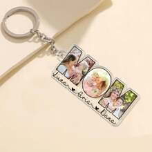 1 Stück personalisierter Schlüsselanhänger aus Acryl mit Foto und Text, Schlüsselanhänger mit Namen der Oma und Enkelkinder, personalisiertes Muttertagsgeschenk für Oma/Mama/Großmutter, personalisierter Oma-Schlüsselanhänger mit Foto, Mama und Tochter Foto Schlüsselanhänger Geschenk für Mama, Muttertagsgeschenk, Geschenk für sie/Mutter/Oma/Ehefrau