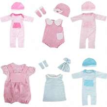 美国娃娃服装套装包括紧身衣、连衣裙、帽子，适合 18 英寸娃娃和 43 厘米新生娃娃（不包括娃娃，不适合重生娃娃）
