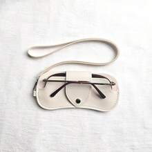 1 Stück weiches Ledersonnenbrillen Etui, schmale Brillen-Tasche, Brillenhalter, Brillen-Organizer zum Umhängen mit Anti-Druck-Schutzbox, Reiseetui für Brillen für Frauen und Männer
