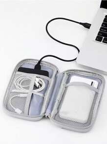 1pc Single-Layer Digital Organizer Bag, Portable Travel Electronics Organizer Pouch For Hard Drive, Power Bank, Headphones, Chargers, Phone Cases, Wireless Earbuds, Bluetooth Earphones, Ideal For Business, Travel, School, College, Office, Back To School Supplies Travel Essentials Travel Accessories Travel Must Haves - Multicolor - View 10