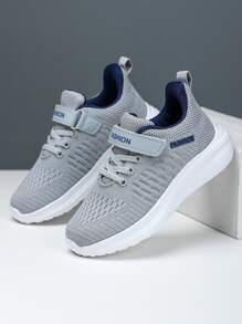 A Pair Four Seasons Shoes Kids Sports Shoes Boy Children's Sports Shoes Breathable Mesh Boys' Shoes Solid Color Fashionable And Versatile Kid Running Shoes, Lightweight And Comfortable Boys' Casual Shoes Mesh Boy Light Sneakers Young Boy Shoes Boys Hook And Loop Fastener Kids Runners