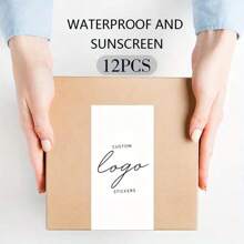 [Personnalisé] Autocollants de logo personnalisés, 2,5 x 5,0 pouces, sceaux de boîte-cadeau de logo personnalisés, autocollants en boîte, étiquettes d'emballage modifiables, sceaux d'emballage, sceaux de logo personnalisés, autocollants décoratifs pour sacs cadeaux (résistants aux UV et à l'eau) - Multicolore - Voir 6