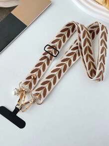 1 telefoonkoord met geborduurde wijnstok, lange crossbodyband met verstelbare hanger met imitatieparels, compatibel met en andere telefoons, unisex anti-verlies ketting, cadeau voor moeder, familie, vrienden, verjaardag, vakantie, telefoonhanger, telefoonketting