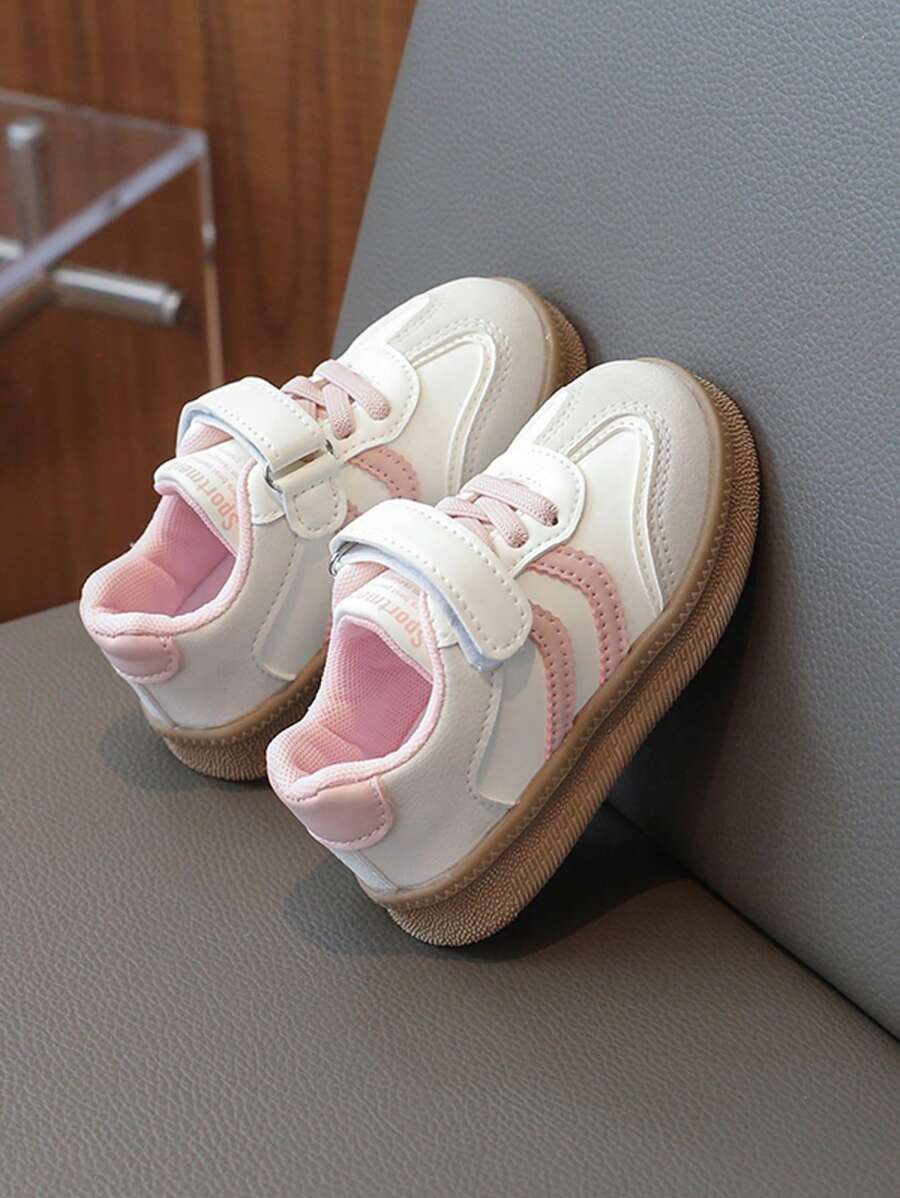 1 Pair Of Children's Casual Sports Shoes For Little Girls, Fashionable New 2025, Suitable For Campus Activities, Daily Travel, And Anti Slip And Wear-Resistant Boys' Sneakers - Pink - View 1
