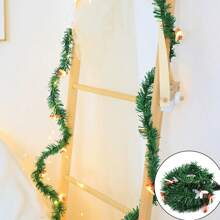 1 件人造常绿常春藤叶花环，带 LED 灯串，电池供电绿色藤蔓花环吊灯，适用于家居装饰，适用于夜灯、花环、圣诞节/万圣节装饰、婚礼、派对、生日、花园、情人节 - 彩色 - 查看 12