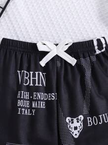Infant Baby Boys' Casual Sports Pants With Allover Printed Cuffed Hem, Fashionable Anti-Mosquito Trousers, Suitable For All Seasons
