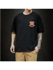 Camiseta Masculina Algodão  Adulto Plus Size Infantil Flower power Academia Barra Streetwear - Preto - Visão 2