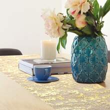 1 pieza Corredor de mesa brillante con malla metálica con purpurina para mesa de decoración de eventos, bodas, duchas nupciales, fiestas de cumpleaños