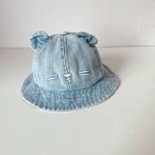 1 pieza Sombrero de cubo para niños de primavera/verano, sombrero de cubo bordado con oso de estilo japonés unisex, protección solar - Multicolor - Ver 11