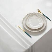 Rectangular White Tablecloth - 145 X 260cm - Stain And Wrinkle Resistant Washable Polyester Tablecloth, Table Runner, Mother's Day Gift, Holiday Decoration, Dining Table Decor, Home Decor, Suitable For Buffet, Dining Table, Coffee Table, Party, Birthday, Cafe, Banquet, Picnic, Barbecue, Indoor, Outdoor And Daily Use Summer Gifts Wedding Beach Back To School School Supplies Room Decor