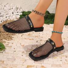 2025 Najnowsze klasyczne europejskie i amerykańskie płaskie buty z odkrytymi palcami dla kobiet