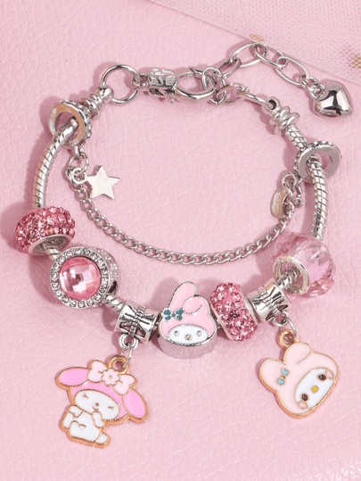 Sanrio 4-Pieces Set Pink Hello Kitty Cat Cute Charm Bracelets For Women, Summer Beach Prom And Wedding Purple Kuromi Stainless Steel Ankle Bracelet, Blue Cinnamoroll Sweet Diy Jewelry, Red My Melody Stuffs, Graduation Teacher Appreciation Favors, Sanrio Authorized Items.