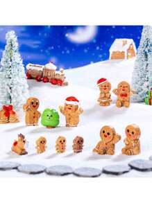 20 قطعة ديكور إبداعي صغير بشكل رجل ذو بزة زنجبيل عيد الميلاد، اكسسوارات زينة DIY، زينة مصغرة لعيد الميلاد