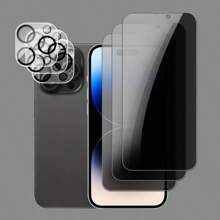 6er Set: 3 Stück Anti-Spähschutz gehärtetes Glas Displayschutz + 3 Stück 3D Kamera Linsenschutz, 1:1 Hochauflösende Klarheit, kratzfest, langanhaltend, geeignet für Apple iPhone X/XR/11/12/13/14/15/16/16Pro/16Plus/16Pro Max/16e Komplette Serie