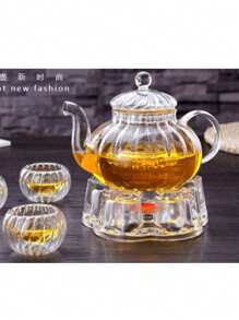Hitzebeständiger Glas Blumentee-Topf, kreativer gestreifter Kürbis Glas Tee-Topf mit Teesieb Set