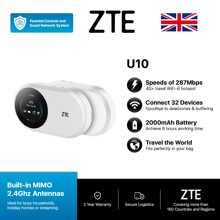 ZTE U10 4G+ Mobile Wi-Fi Router, LTE Advanced Low-Cost Portable Travel WiFi Hotspot, SIM Slot Unlocked - White - View 1