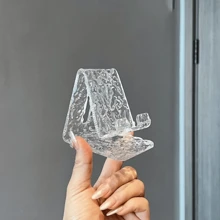 1/2 件水波纹亚克力手机展示架适用于卧室、客厅、办公室、手机和平板电脑休闲支架 - 透明 - 查看 11