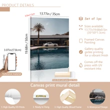 1 bức tranh in Canvas phong cảnh cây cọ và ô tô cổ điển - Trang trí nghệ thuật treo tường, Áp phích phong cách cổ điển, hiện đại cho phòng ngủ, văn phòng, phòng khách, trang trí lớp học - Tranh chân dung sáp ong trong nhà để trang trí văn phòng tại nhà, quà tặng lý tưởng, có hoặc không có khung Quà tặng sinh nhật tốt nghiệp - Nhiều màu - Xem 12