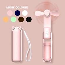 Mini ventilatore portatile ricaricabile USB 2 in 1, ventilatore pieghevole personale per uso interno, mini ventilatore tascabile per esterni elementi essenziali di viaggio