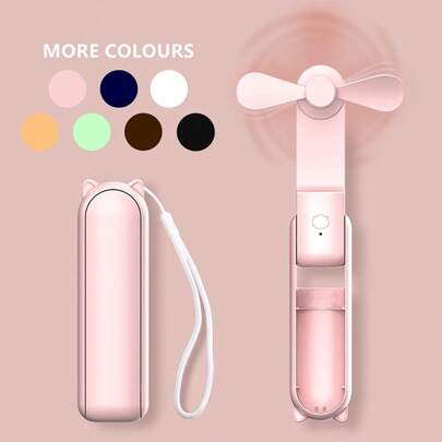 2 In 1 Mini Portable Handheld Fan, USB Rechargeable Personal Foldable Fan For Indoor, Small Pocket Fan Travel Essentials For Outdoor