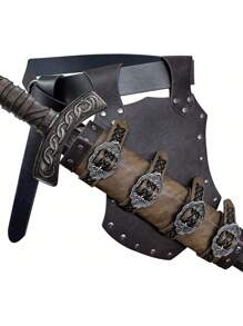 1 Pieza Rana de espada medieval, Funda de espada vintage de la Edad Media, Funda ajustable de mercenario caballero para Halloween