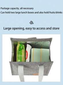 1pc Minimalist Lunch Bag, Reusable Insulated Tote Lunch Box, Large Capacity Bento Bag, Back To School, Outdoor Carrying Bag