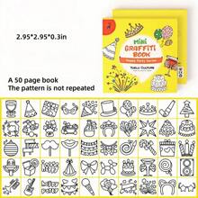1 szt./6 szt. Mini kolorowanka do rysowania, kolorowanka do zabawy z graffiti, prosta kreskówkowa książka do rysowania linii, materiały edukacyjne dla przedszkolaków, 6 głównych motywów z 300 wzorami, bogata zawartość, odpowiednia do długopisów akwarelowych/markerów/ołówków/kredek itp., idealne prezenty do rysowania, powrót do szkoły