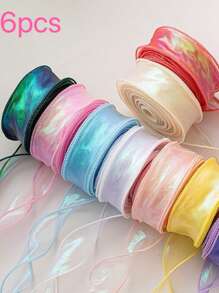 4.0cm/1 Roll About 10 Meters, Colorful Fishtail Yarn Ribbon Ribbon Ribbon Flower Packaging Ribbon Diy Packaging With Colorful Lace Ribbon, Gift Decoration Ribbon, Bag Flower Ribbon, Mother's Day Flower Decoration/Festive Atmosphere Decoration Ribbon, Life Decoration Ribbon, Party Decoration Ribbon