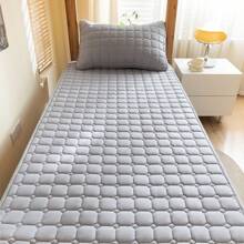 Colchoneta acolchada impermeable (sin funda de almohada ni relleno), colchoneta de colchón delgada, adecuada para cama individual o doble, protector de colchón de sábana talla grande gruesa, unicolor suave y cómodo para cubrir colchón, gris/blanco/caqui/azul, para el hogar, dormitorio, hotel, residencia, impermeable y a prueba de fugas - Rejilla de pan - Ver 25