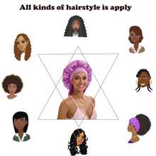 ZTZI Satin Long Bonnet Sleep Cap, Solid Color Casual Polyester Fiber(Polyester) Bonnet, Suitable For Home & Daily Wear, All Seasons - Multicolor - View 4