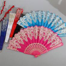 1pc Mother's Day Gift Plastic Fan Gold Stamping European Style Noble And Elegant Summer Small Hand Fan