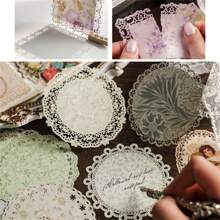 10 Stück Vintage Spitze Scrapbooking Papier Set, exquisite ausgeschnittene Papiere - geeignet für Tagebücher, DIY Karten, Lesezeichen, Postkarten, Alben und Handarbeiten, farbenfrohe Blumenmuster, Jahrestags-Thema