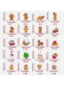 20 قطعة ديكور إبداعي صغير بشكل رجل ذو بزة زنجبيل عيد الميلاد، اكسسوارات زينة DIY، زينة مصغرة لعيد الميلاد