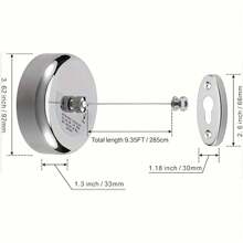 1pc Stainless Steel Retractable Clothesline - No Effort Adjustment, Safe Wall-Mounted - Indoor Use Max Space Efficiency - High Quality, Carefree Laundry Companion - Multicolor - View 2