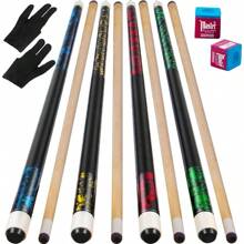 LOTKEY Pool Stick Pool Cue 58'' 21 Oz Cue Sticks With Extra 2 Pool Chalks Solid Wood Pool Sticks Durable For Professional Billiard Players - 4Pieces - View 1