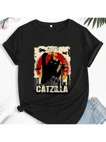Camiseta Unissex Catzilla Aesthetich - Preto - Visão 1