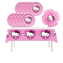 Sanrio Sanrio 41 Pcs Hello Kitty Party Decoration Hello Kitty Pink Kitty Including 1pc Tablecover 20 Pcs 7 Inches Plates And 20 Pcs 6.5 Inches Napkins Theme Birthday Party Decoration Favor Sets