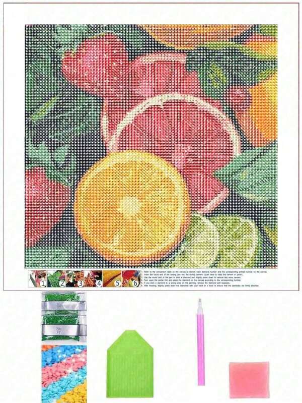 Fruit Diamond Painting Kit, 5D Diamond Art DIY DIY Full Diamond Painting Gem For Home Wall Decoration Gifts