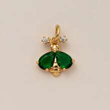 1Pc 18K Gold Plated Cute Charm Pendants For DIY Jewelry, Cherry, Lemon, Moon, Sun, Bow, Zirconia Crystal, Y2K Aesthetic Necklace Accessories