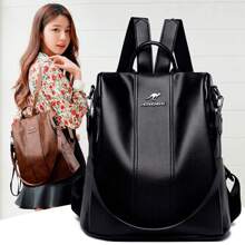Women's Backpack Bag Anti-Theft Travel Work College Youth Luxury Fashion - Màu xanh lam - Xem 5