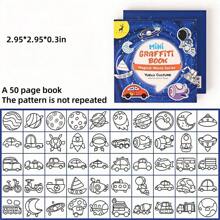 1 szt./6 szt. Mini kolorowanka do rysowania, kolorowanka do zabawy z graffiti, prosta kreskówkowa książka do rysowania linii, materiały edukacyjne dla przedszkolaków, 6 głównych motywów z 300 wzorami, bogata zawartość, odpowiednia do długopisów akwarelowych/markerów/ołówków/kredek itp., idealne prezenty do rysowania, powrót do szkoły