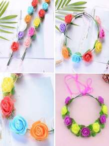 144pcs Artificial Mini Rose Mixed Color Paper Flowers, Handmade Small Flowers Crafts, Micro Flowers For Wedding Bouquet, Papercraft, DIY Scrapbooking Decor With Stems