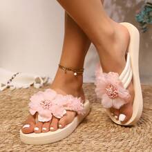 Women's Casual Lightweight Flip Flops - Simple Design - Baby Pink - View 5