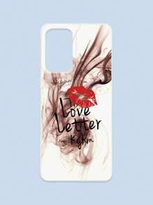 Lipmark & Smoke Pattern White Cellphone Case, "Love Letter" Romantic & Personalized Slogan Phone Case, Compatible With Iphone & Galaxy, IPhone 11/13/14/15/15 ProMax/16/16 Pro/16 Plus/16 ProMax, Galaxy Phones - Multicolor - View 65