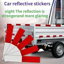 5/10pcs Red & White Reflective Safety Tape, Self-Adhesive High Visibility PET Rectangular Reflective Stickers, Suitable For Vehicle Safety Warning And Facility Safety Signage - Reflective  Tape - View 7