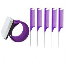 4把塑料发梳，适用于浓密/卷曲/稀疏/长/短发，男女通用，适合沙龙和家庭使用。磁性搭扣腕带，铁质吸盘发夹，缝纫用品，金属发夹造型工具梳，防静电发梳，美发造型工具，发饰