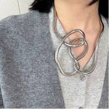 朋克嘻哈风格灵活可调节金项链，蛇形手链臂带发带，多功能配饰 - 蛇形 - 查看 8