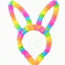 Set van 5/10 LED-pluche konijnenoren - Pluche scrunchies in verschillende kleuren voor concerten, feesten en evenementen, niet-metaalachtig, geschikt voor tieners en volwassenen. Halloween